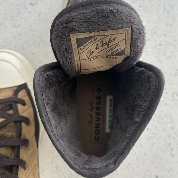 Quilted Converse Chuck Taylor Size‎ W 5.5 Brown - Picture 4 of 5